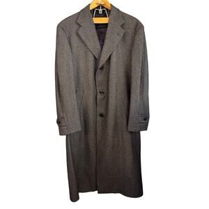 Vintage Hart Schaffner & Marx men’s wool/alpaca blend brown overcoat trench 42R